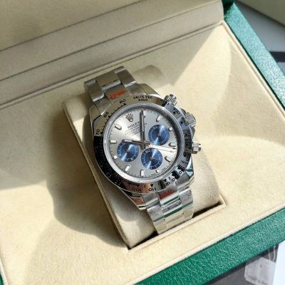 ROLEX Daytona 904L Steel Self-produced Movement Rolex Stainless Steel Bands Grey with Blue Watch